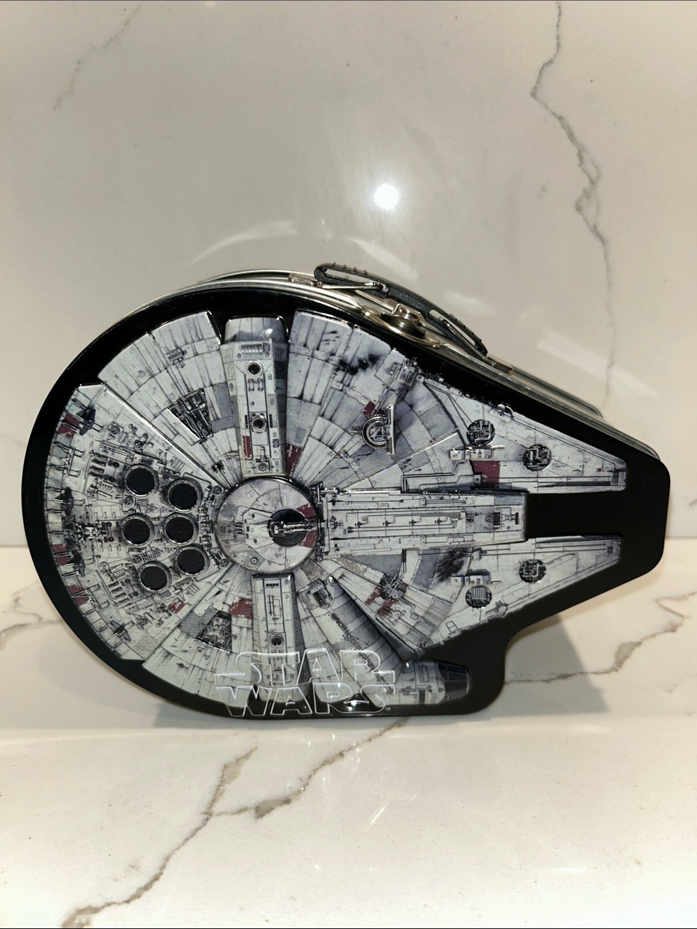 Star Wars Millennium Falcon Decorative Metal Tin - Black, White, Gray